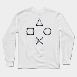 Glitched Play Station Long Sleeve T-Shirt